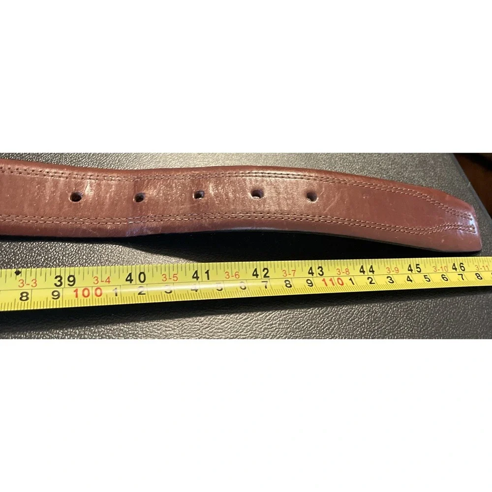 Fossil Mens 40 Belt Brown Full Grain Cowhide Leather MB4239 222 40 Stitch Detail